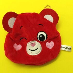 red care bear soft mini bag with chain